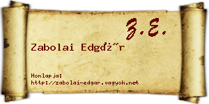 Zabolai Edgár névjegykártya